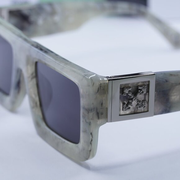 Off-White OERI060 AF LEONARDO 0807 Square Sunglasses – Marble/Dark Grey - Picture 5 of 12